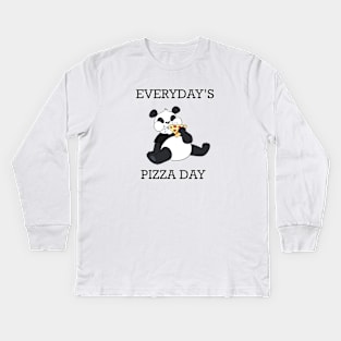 Everyaday is pizza day - Funny Pand Kids Long Sleeve T-Shirt